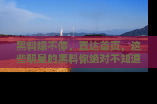黑料爆不停，直达首页，这些明星的黑料你绝对不知道！