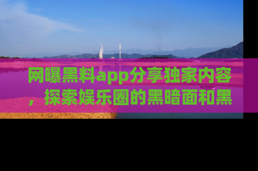 网曝黑料app分享独家内容,探索娱乐圈的黑暗面和黑料