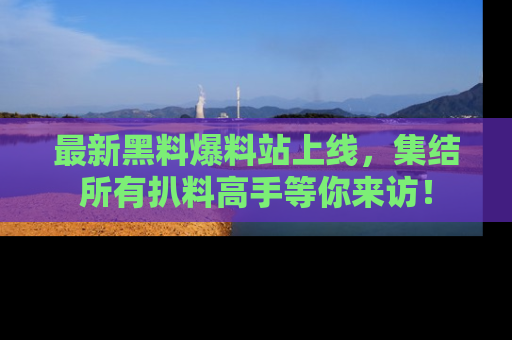 最新黑料爆料站上线，集结所有扒料高手等你来访！